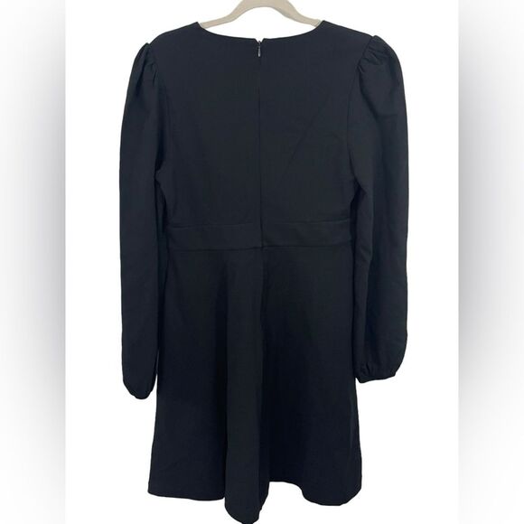NWT Boden V-Neck Jersey Tea Dress Black Size 8L Tall Long Sleeve - Picture 6 of 13
